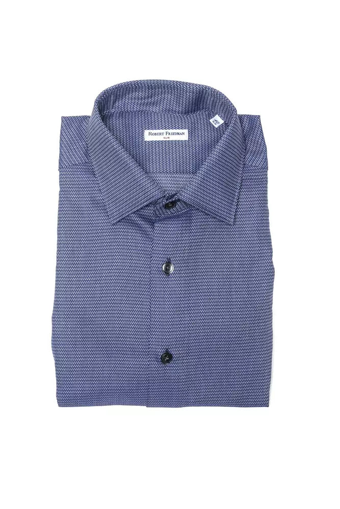 Blue Cotton Men Shirt - SEHABRANDS