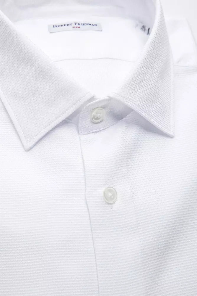 White Cotton Men Shirt - SEHABRANDS