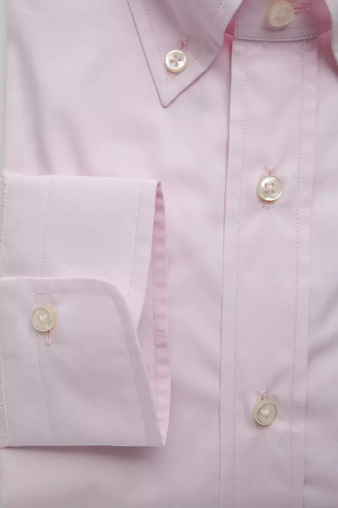 Pink Cotton Men Shirt - SEHABRANDS