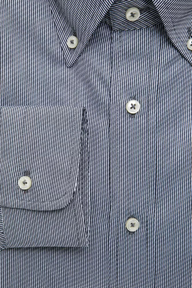 Blue Cotton Men Shirt - SEHABRANDS