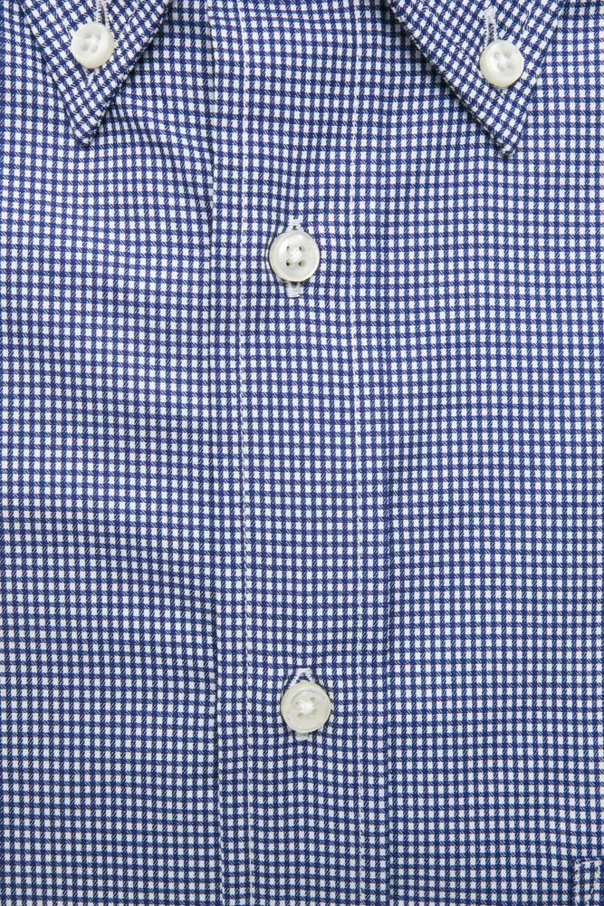 Blue Cotton Men Shirt - SEHABRANDS