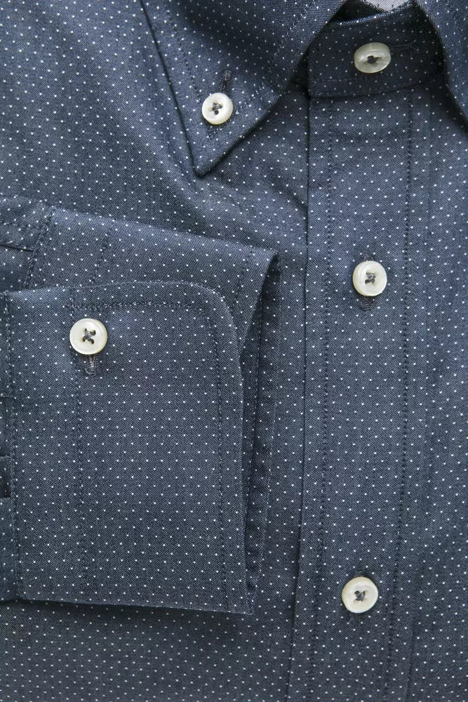 Blue Cotton Men Shirt - SEHABRANDS