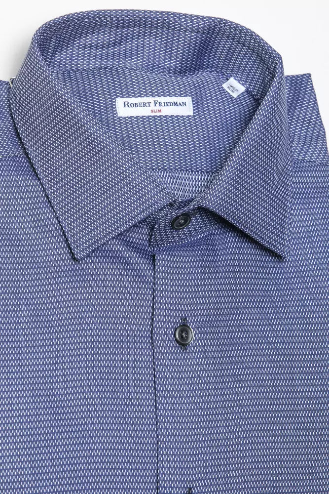 Blue Cotton Men Shirt - SEHABRANDS