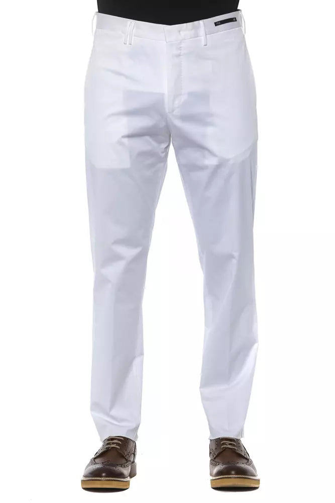 White Cotton Men's Trouser - SEHABRANDS