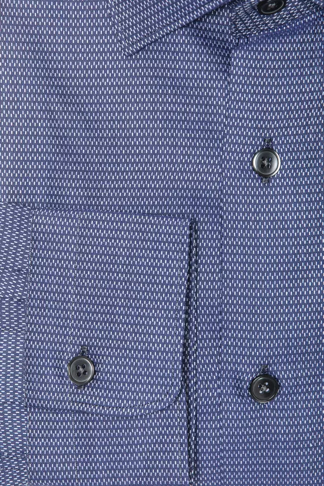 Blue Cotton Men Shirt - SEHABRANDS