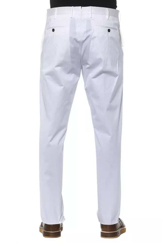 White Cotton Men's Trouser - SEHABRANDS