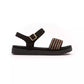 Gold Textile Women Sandal - SEHABRANDS