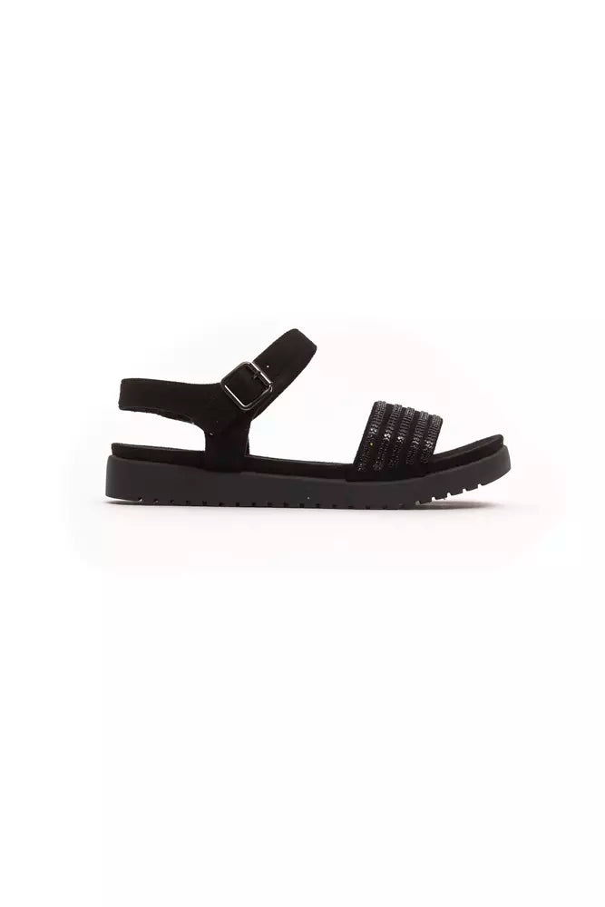 Black Textile Women Sandal - SEHABRANDS