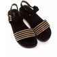 Gold Textile Women Sandal - SEHABRANDS