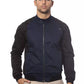 Blue Cotton Men Bomber Jacket - SEHABRANDS