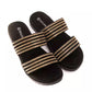 Gold Textile Women Sandal - SEHABRANDS