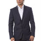 Blue Wool Men Blazer - SEHABRANDS