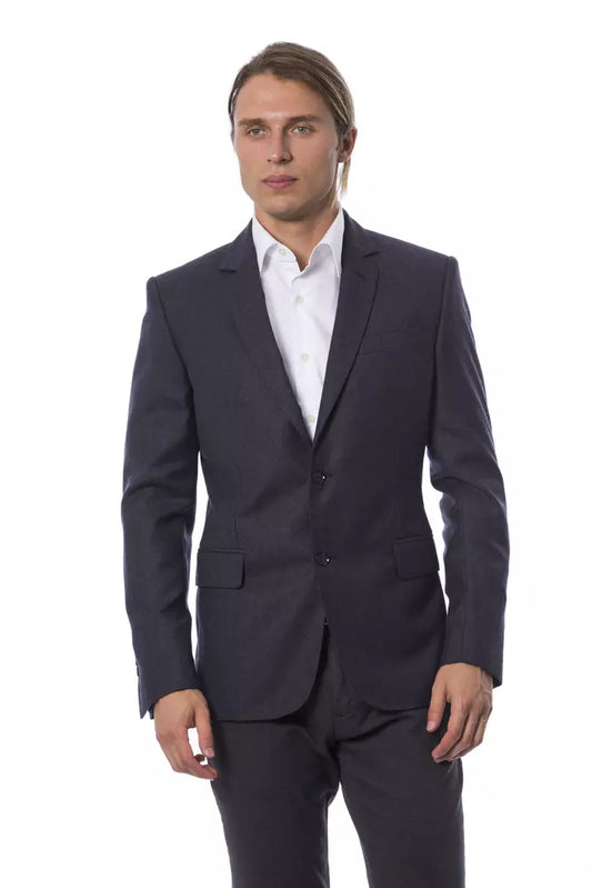 Blue Wool Men Blazer - SEHABRANDS