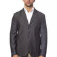 Gray Cotton Men Blazer - SEHABRANDS