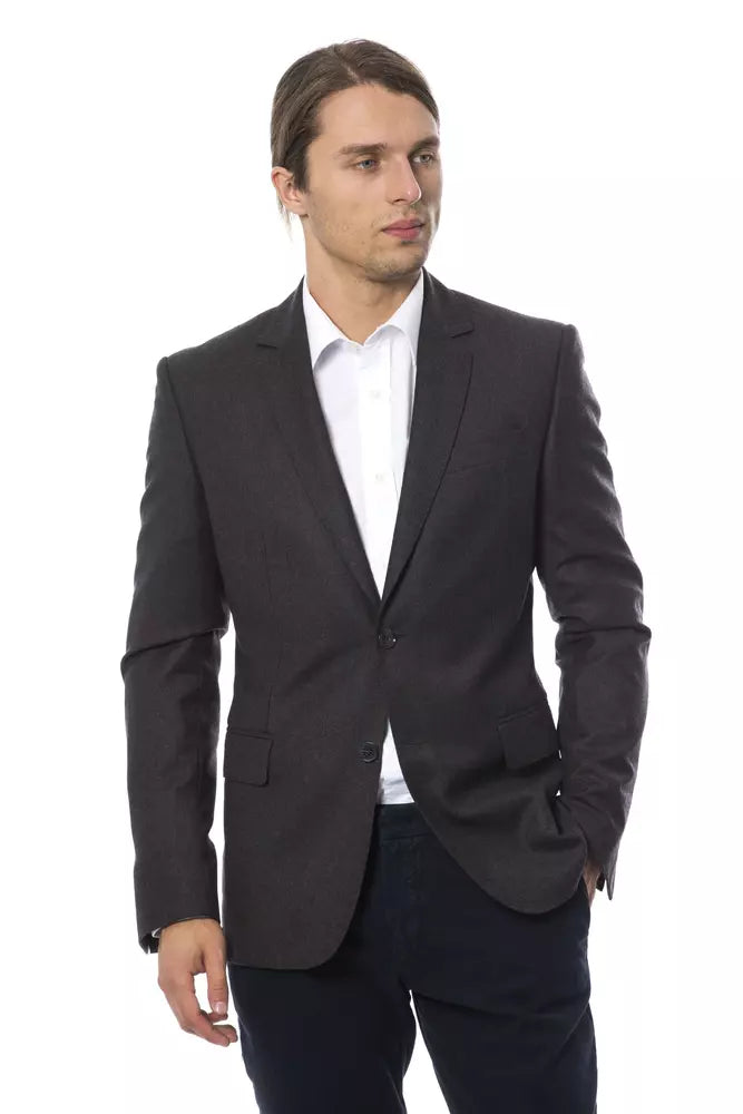 Gray Wool Men Blazer - SEHABRANDS