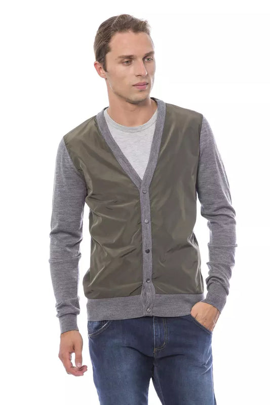 Gray Wool Men Cardigan - SEHABRANDS