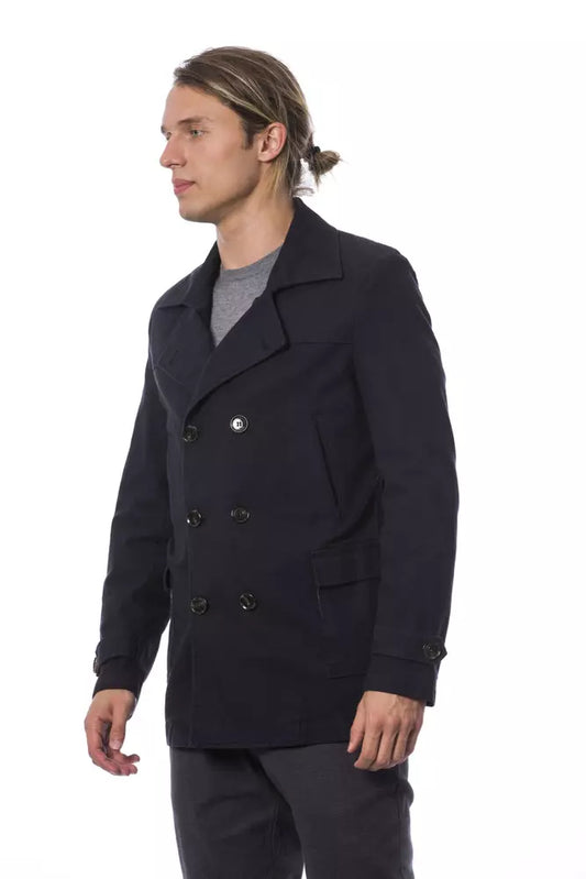 Blue Cotton Men's Blazer - SEHABRANDS