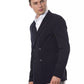 Blue Viscose Men Blazer - SEHABRANDS