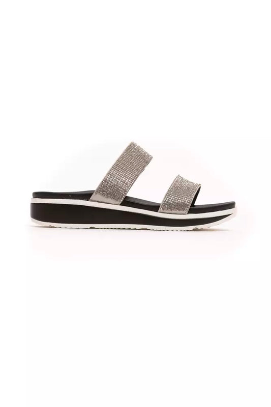 Silver Textile Women Sandal - SEHABRANDS