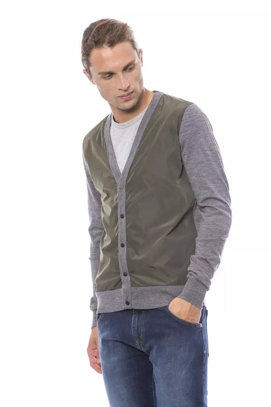 Gray Wool Men Cardigan - SEHABRANDS