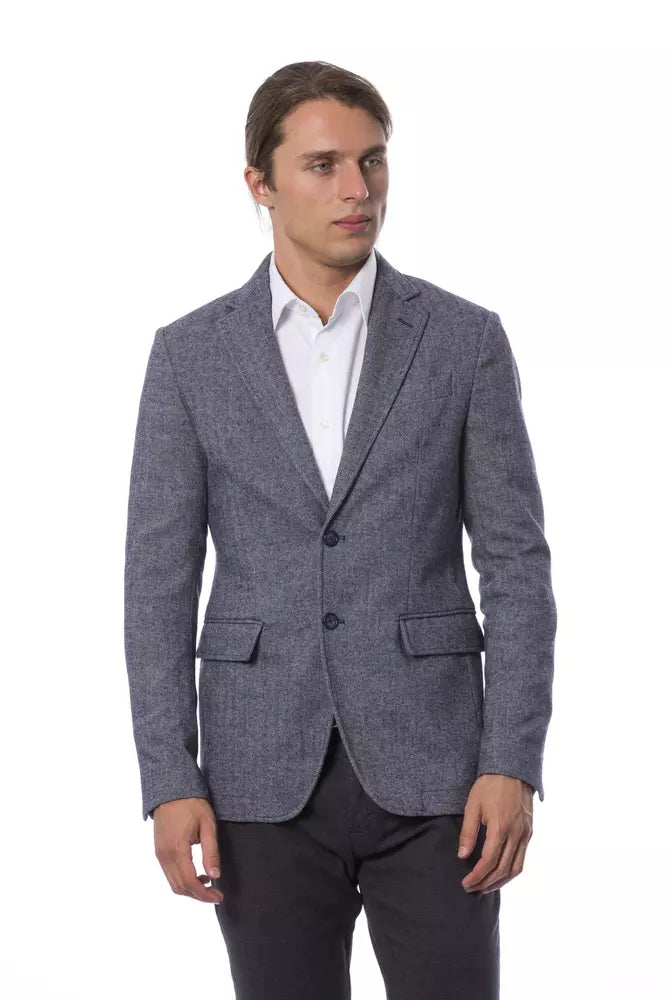 Blue Polyester Mens Blazer - SEHABRANDS