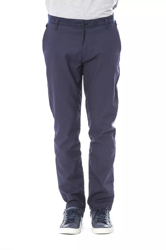 Blue Polyester Men Pant - SEHABRANDS