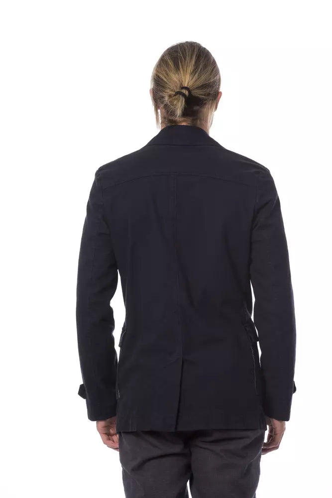 Elegant Double Breasted Blue Blazer - SEHABRANDS