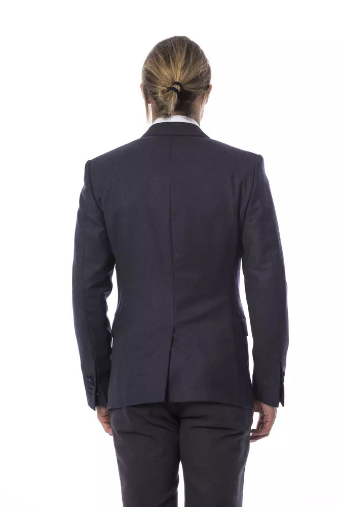 Blue Wool Men Blazer - SEHABRANDS