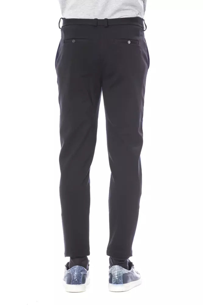 Blue Viscose Men Pants - SEHABRANDS