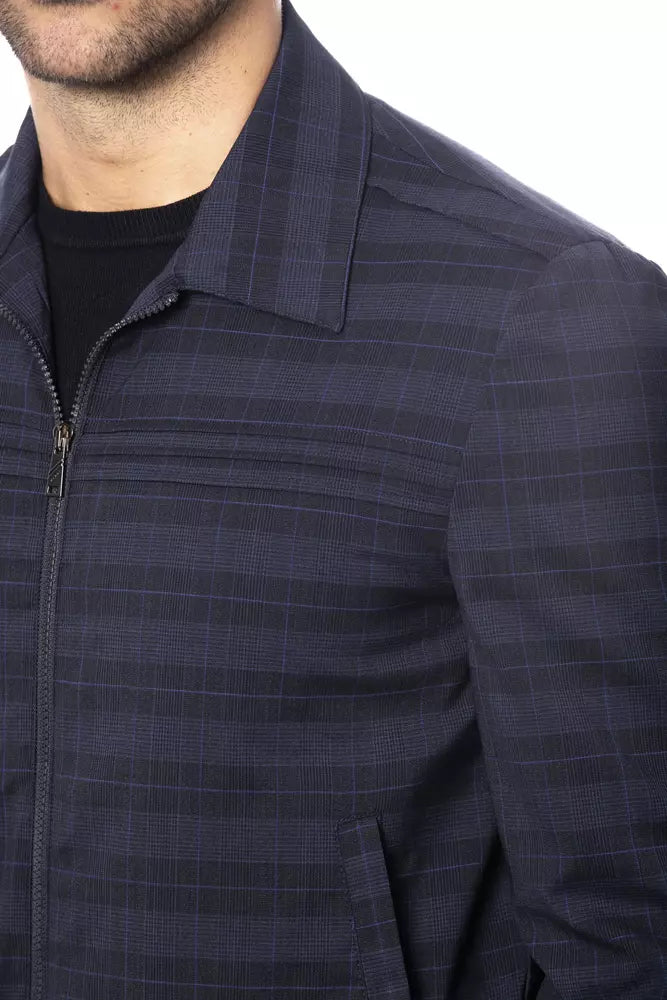 Blue Wool Men Jacket - SEHABRANDS