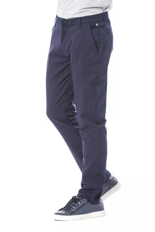 Blue Polyester Men Pant - SEHABRANDS