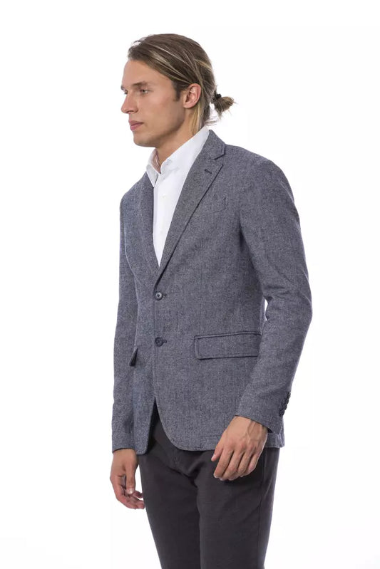 Blue Polyester Mens Blazer - SEHABRANDS