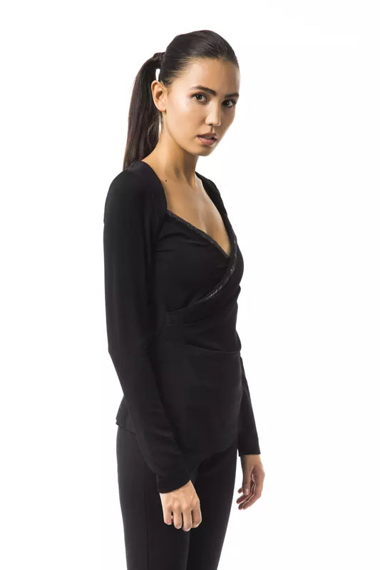 Black Viscose Women Top - SEHABRANDS