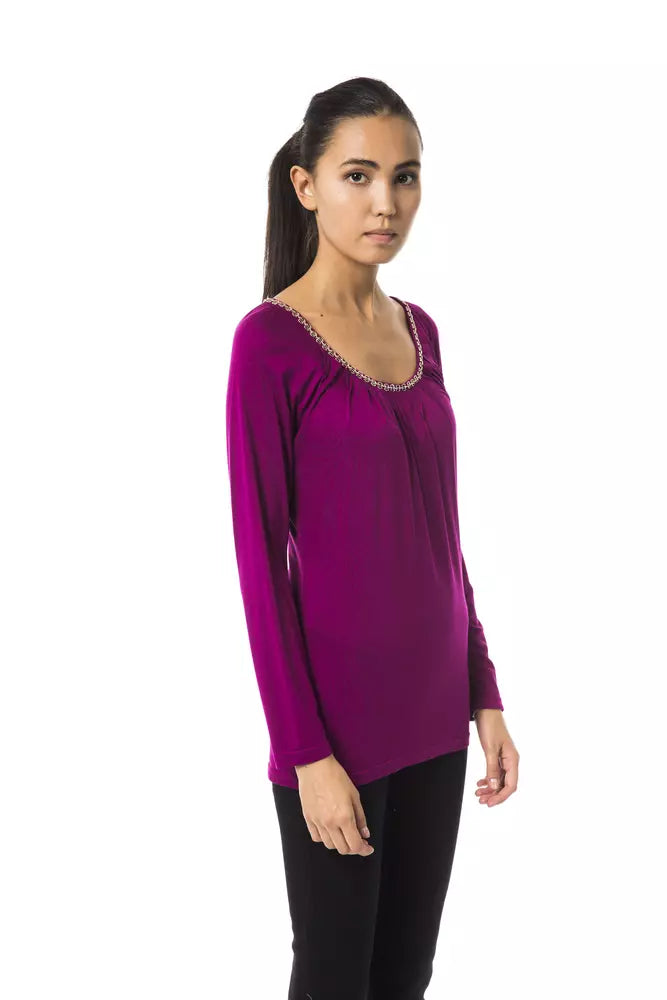 Purple Viscose Women Top - SEHABRANDS