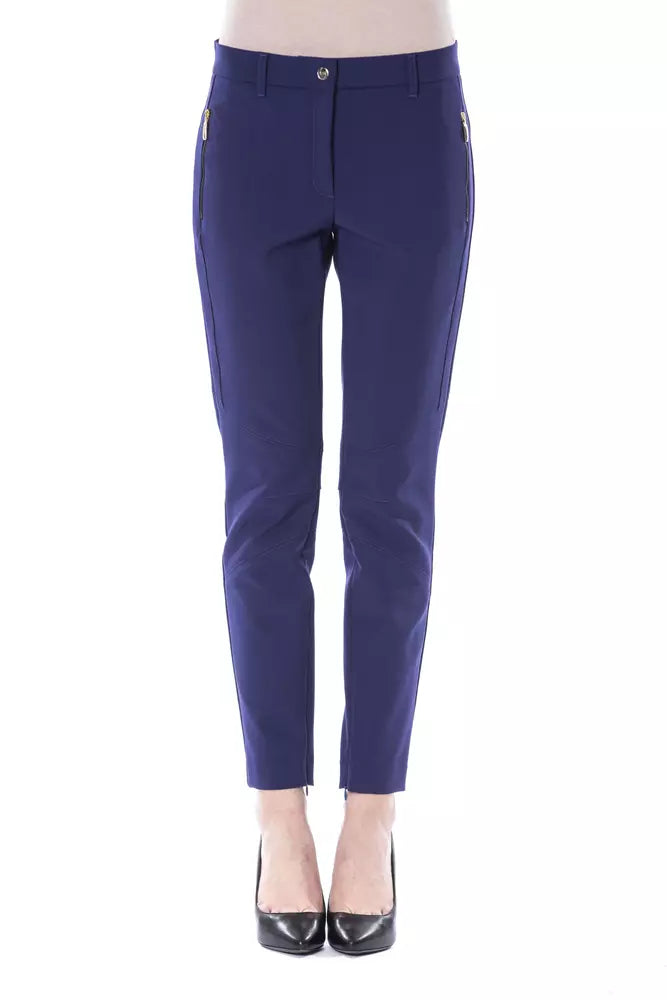 Blue Polyester Women Pants - SEHABRANDS