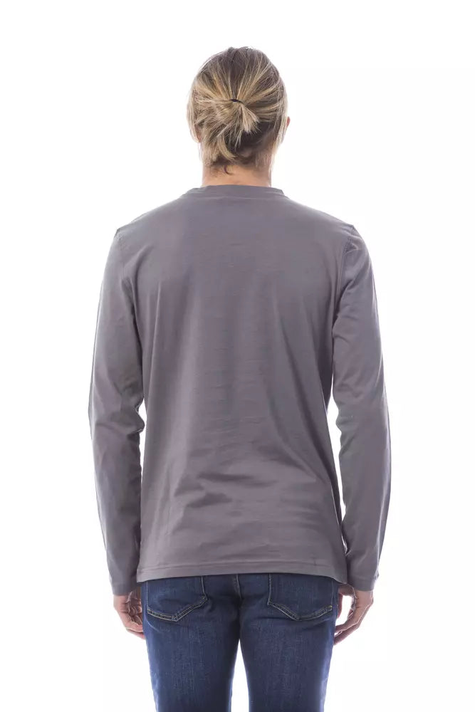 Gray Cotton Mens TShirt - SEHABRANDS