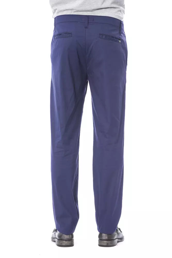 Blue Cotton Men's Chino Pants - SEHABRANDS