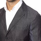 Gray Cotton Men Blazer - SEHABRANDS