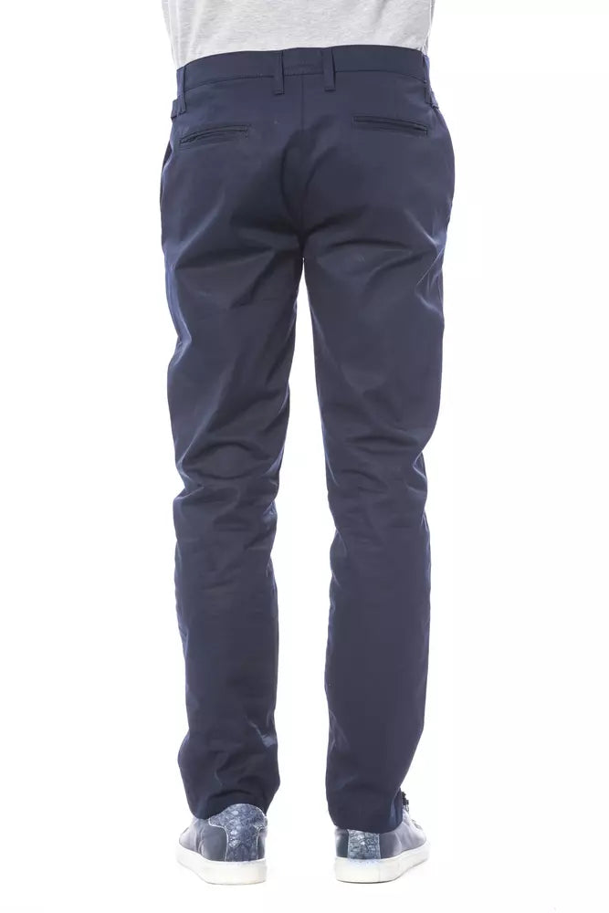 Blue Polyester Men Pant - SEHABRANDS