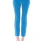 Light Blue Polyester Women Pants - SEHABRANDS