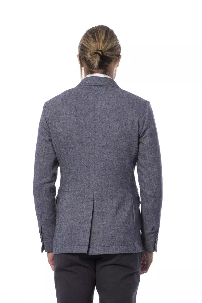 Blue Polyester Mens Blazer - SEHABRANDS