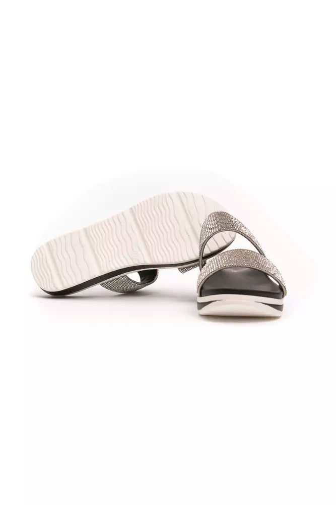 Silver Textile Women Sandal - SEHABRANDS