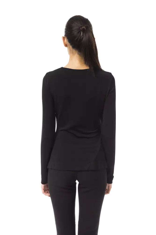 Black Viscose Women Top - SEHABRANDS