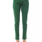 Green Cotton Women Slim Pant - SEHABRANDS