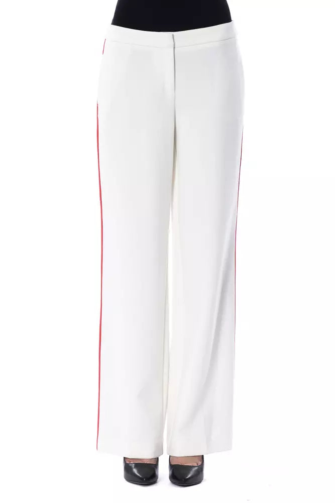 White Polyester Women Pant - SEHABRANDS