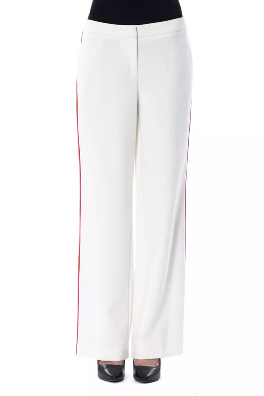 White Polyester Women Pant - SEHABRANDS