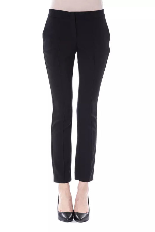 Black Polyester Women Pants - SEHABRANDS