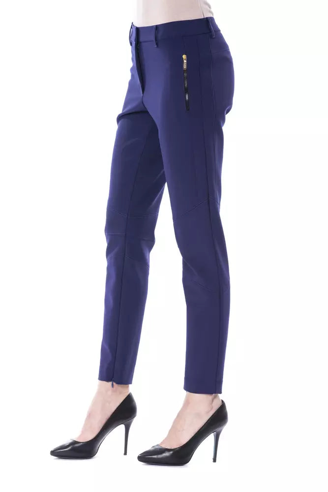 Blue Polyester Women Pants - SEHABRANDS