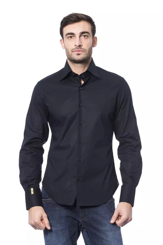 Blue Cotton Men Shirt - SEHABRANDS