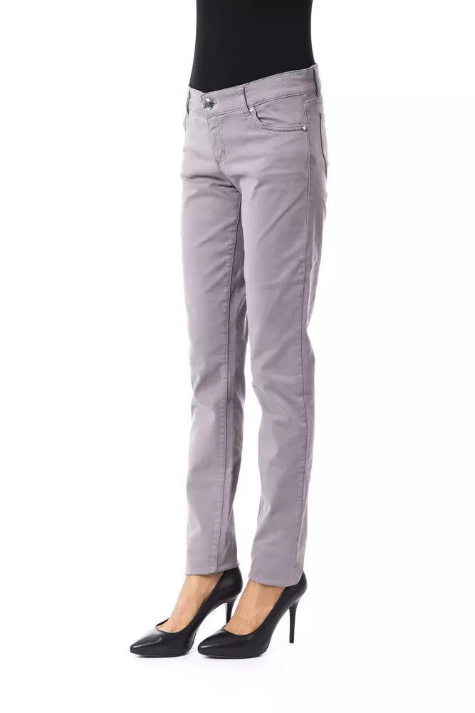 Gray Cotton Women Pants - SEHABRANDS